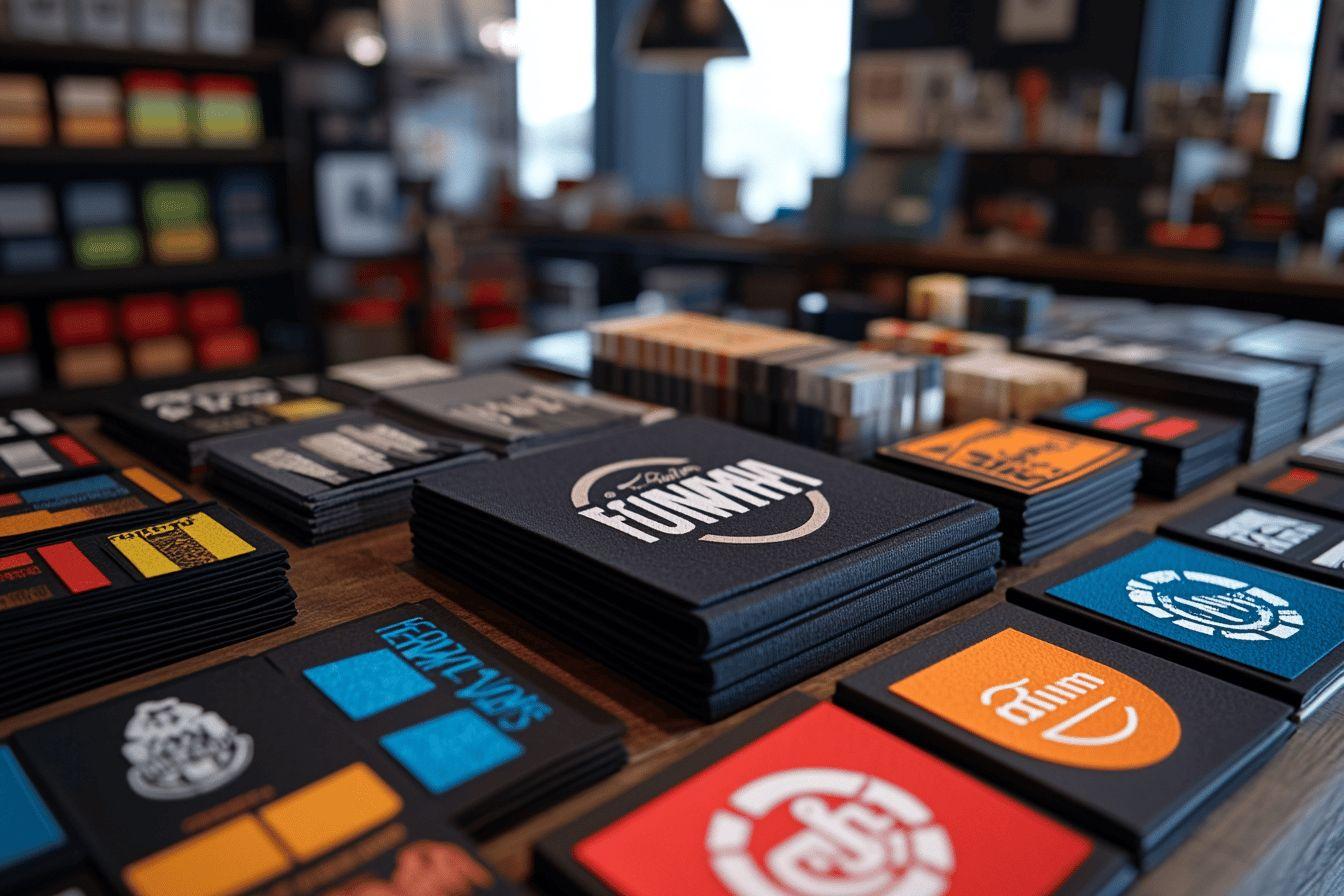 Différentes cartes de visite professionnelles sur une surface en bois