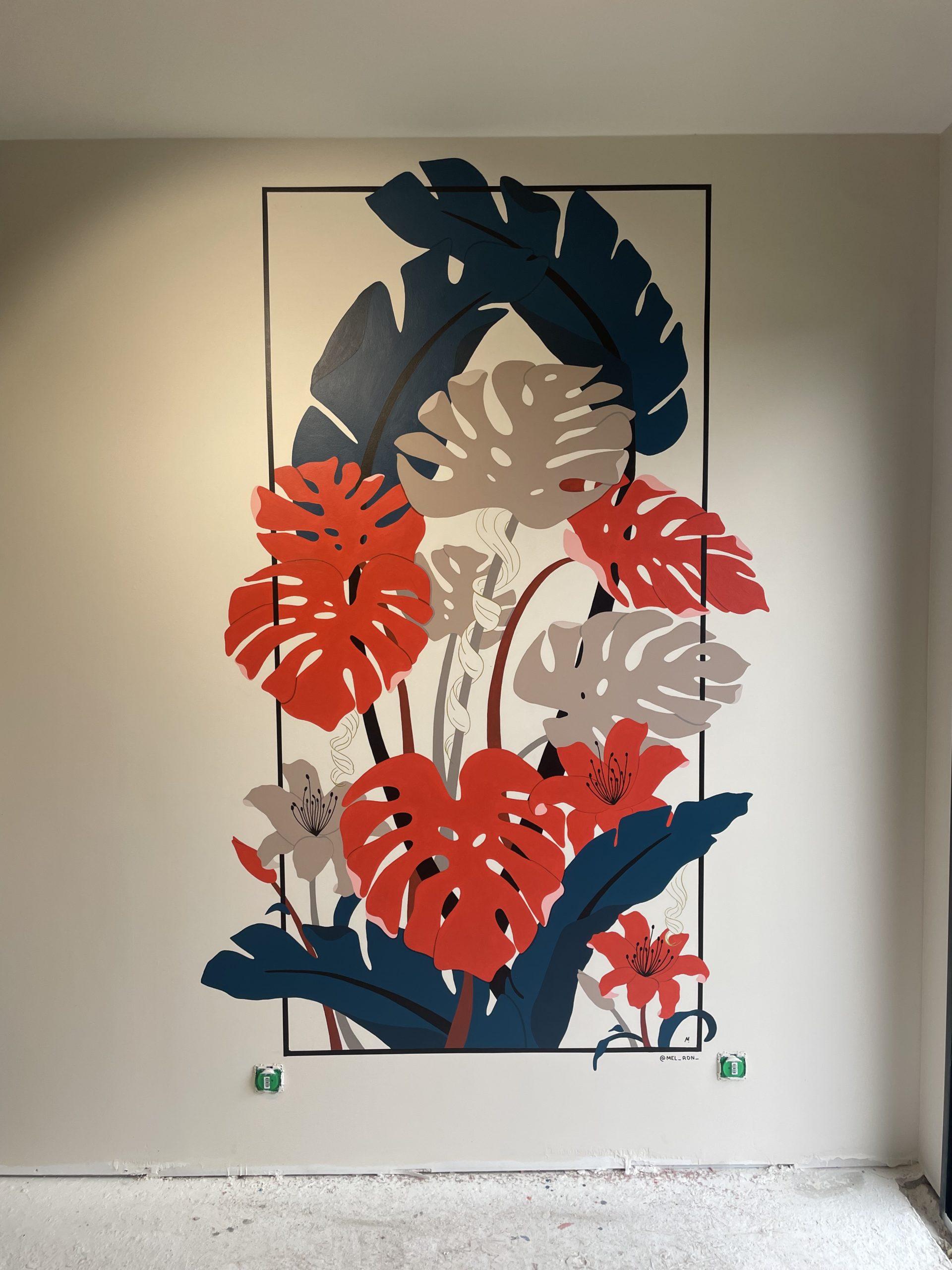 Fresque murale Kosy coiffure  Fresque murale florale
