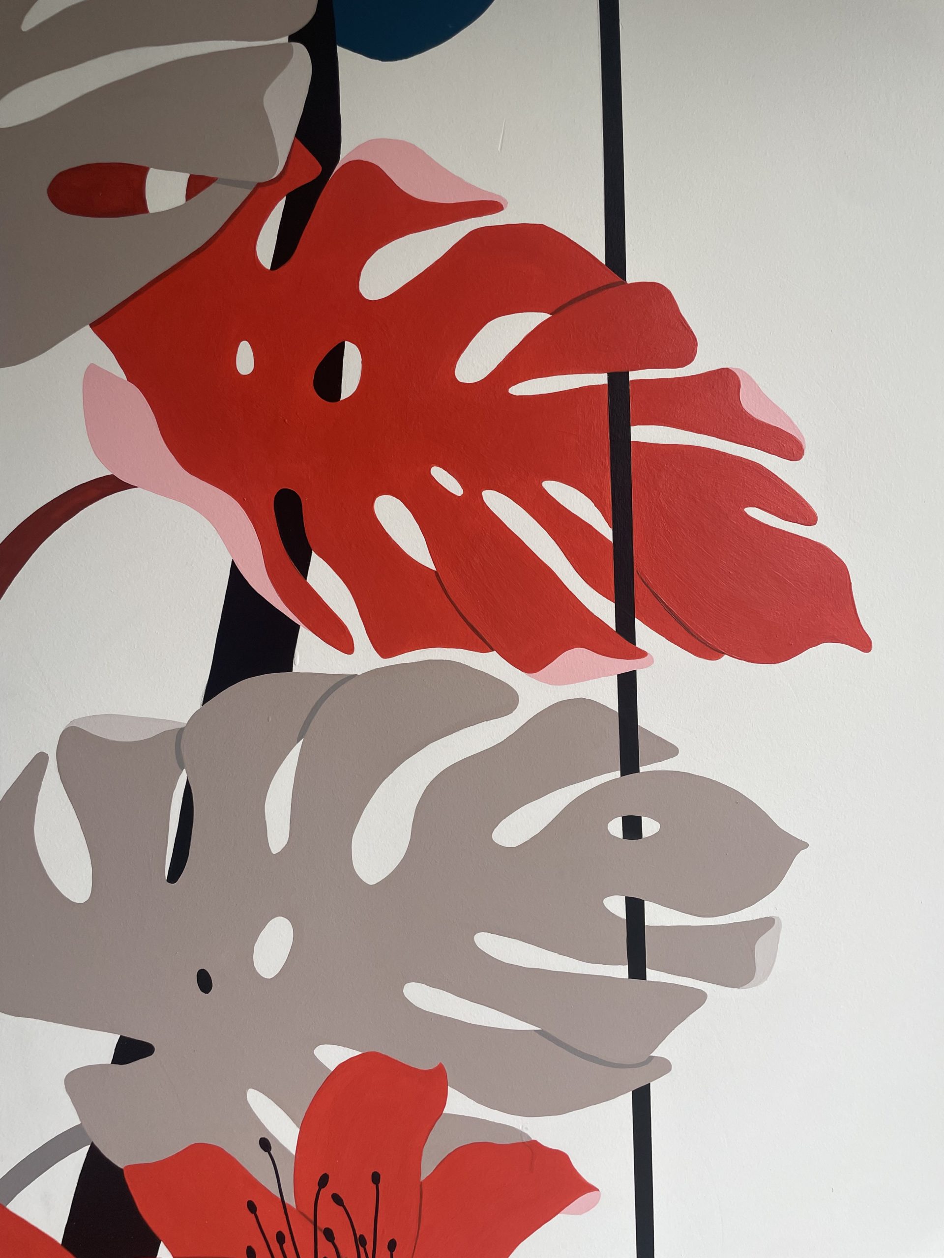 Fresque murale Kosy coiffure  Fresque murale florale