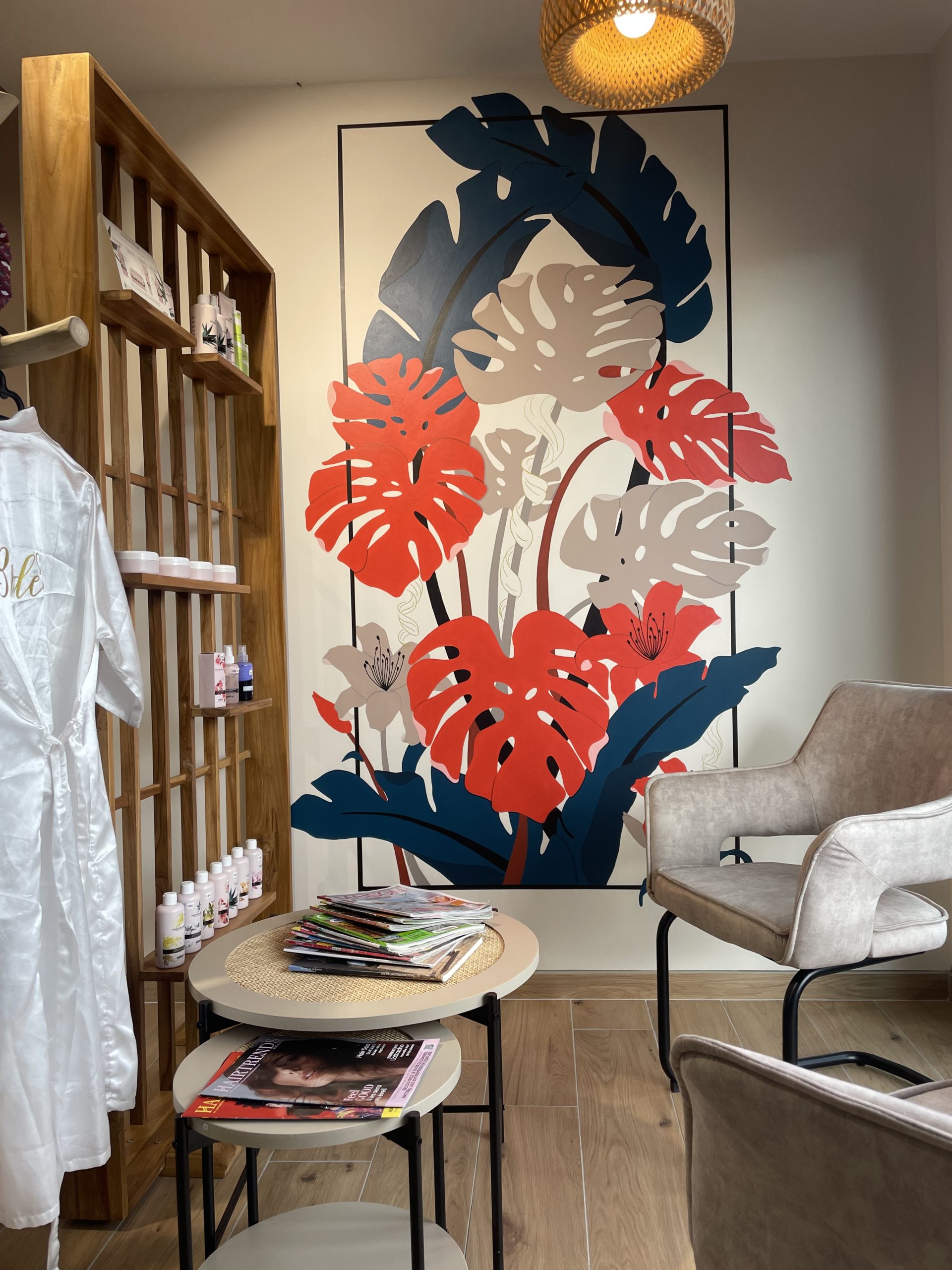 Fresque murale Kosy coiffure  Fresque murale Florale