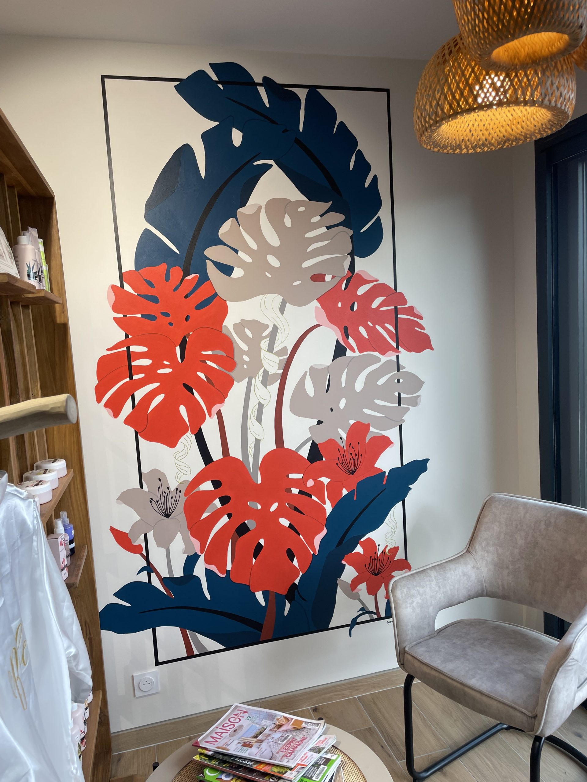 Fresque murale Kosy coiffure  Fresque murale Florale