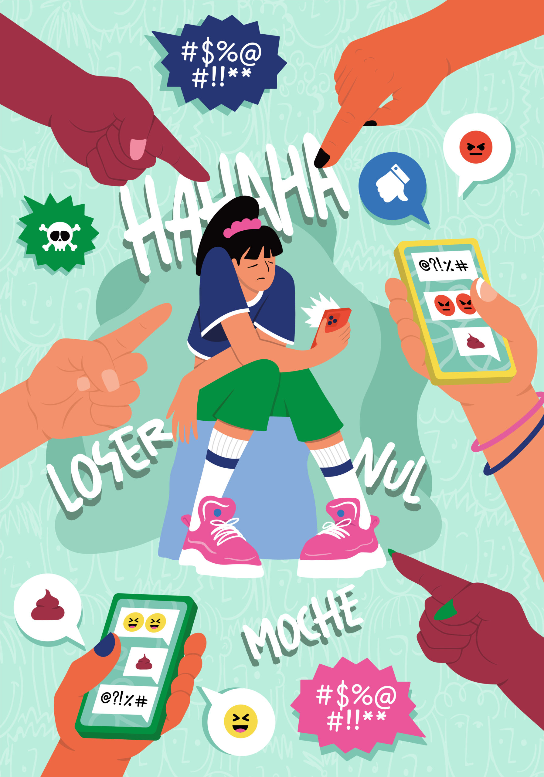 Illustration cyberharcelement 